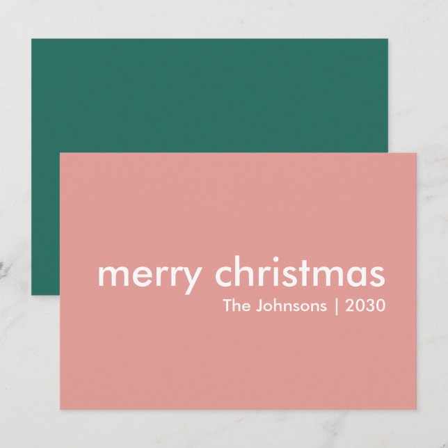 Rosa Weihnachten | Minimalistisch Clean Simple (Vorne/Hinten)