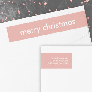 Rosa Weihnachten MINIMALISTISCHE RÜCKSENDEADRESS