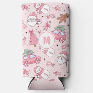 Rosa Weihnachten Nahtlos personalisierbar Selters Dosenkühler