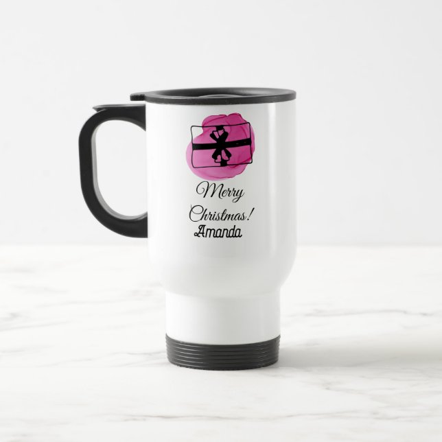 Rosa Weihnachten Reisebecher (Links)