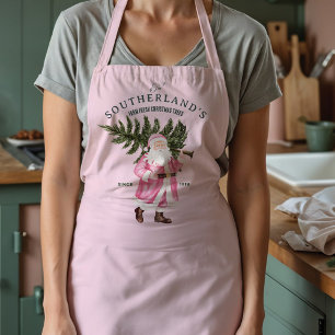 Rosa Weihnachten Vintager Weihnachtsmann Bauernhof Schürze