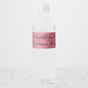 Rosa Weihnachten Wasserflaschenetikett