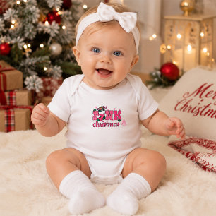 Rosa Weihnachts-Baby-Bodysuit Baby Strampler