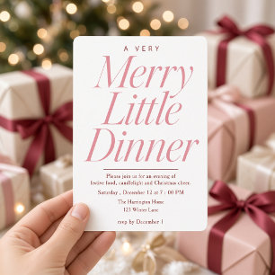 Rosa Weihnachts-Dinnerparty Einladung