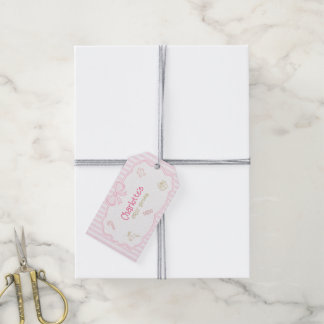 Rosa Weihnachts-Erstgeburtstags-Geschenkanhänger Geschenkanhänger
