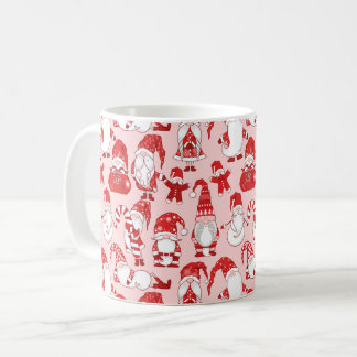 Rosa Weihnachts-Gnom & Lebkuchen-Muster Kaffeetasse