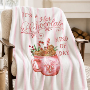 Rosa Weihnachts-Heiße-Schokolade-Tasse-Fleece-Deck Fleecedecke