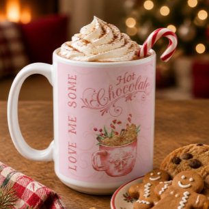 Rosa Weihnachts-Heiße-Schokolade-Tasse Kaffeetasse