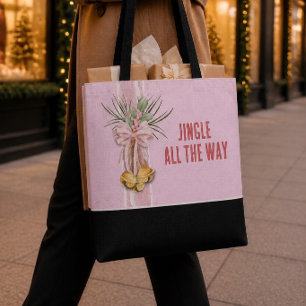 Rosa Weihnachts-Jingle-All-the-Way-Tragetasche