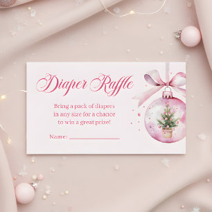 Rosa Weihnachts-Schmuck Windel-Raffle Baby-Party Begleitkarte