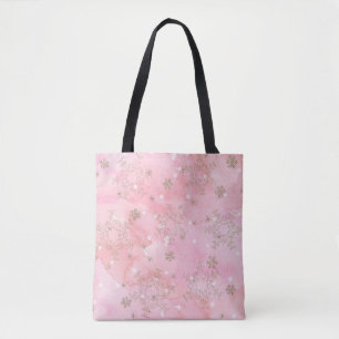 Rosa Weihnachts-Schneeflocken Boho Muster