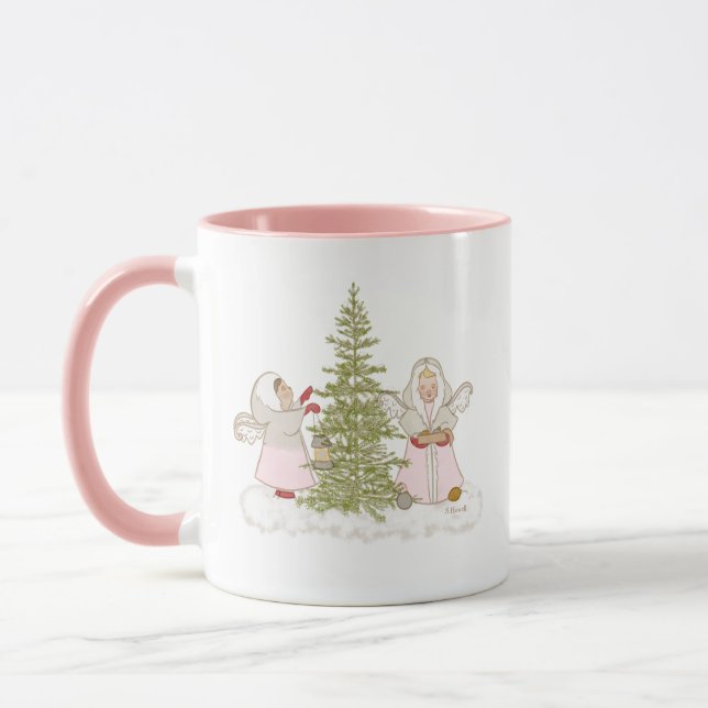 Rosa WeihnachtsAngels Tasse (Links)
