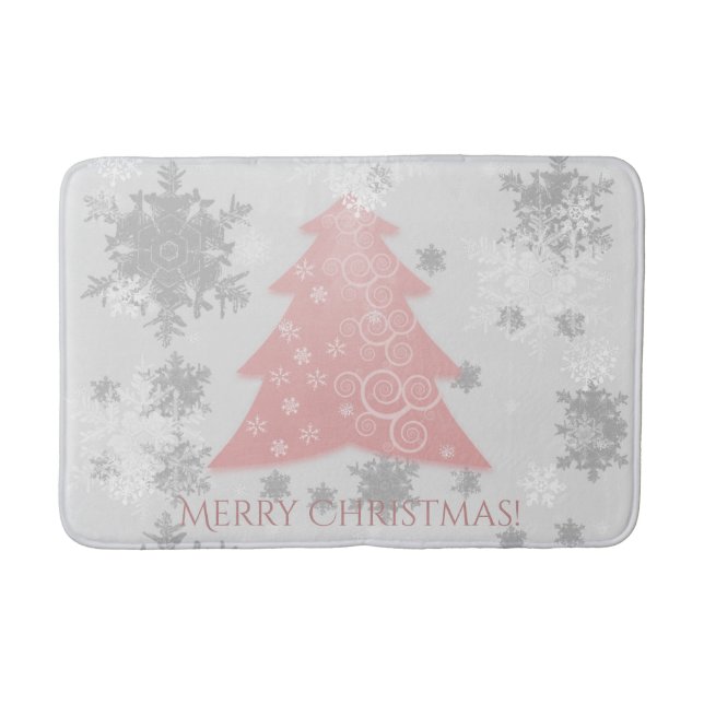 Rosa Weihnachtsbaum Bath Mat Badematte (Vorderseite)