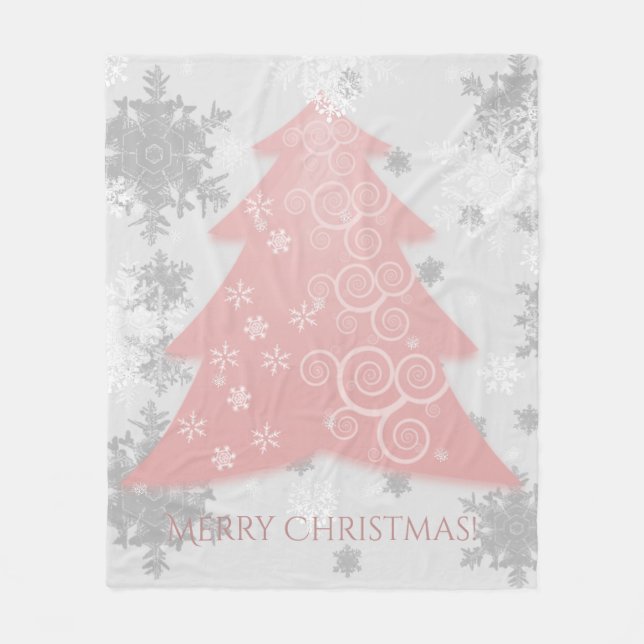 Rosa Weihnachtsbaum Fleece Blanket (Vorderseite)