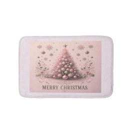 Rosa Weihnachtsbaum Frohe Weihnachten Badematte