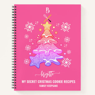 Rosa Weihnachtsbaum Keks Backen Crew Schneeflocken Notizbuch