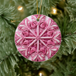 Rosa Weihnachtsbaum Keramik Ornament