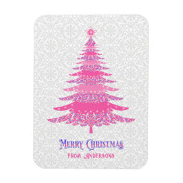 Rosa Weihnachtsbaum Name Custom Sparkle Magnet