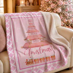 Rosa Weihnachtsbaum Sherpa-Decke Sherpadecke