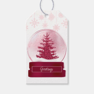 Rosa Weihnachtsbaum Snow Globe Geschenkanhänger
