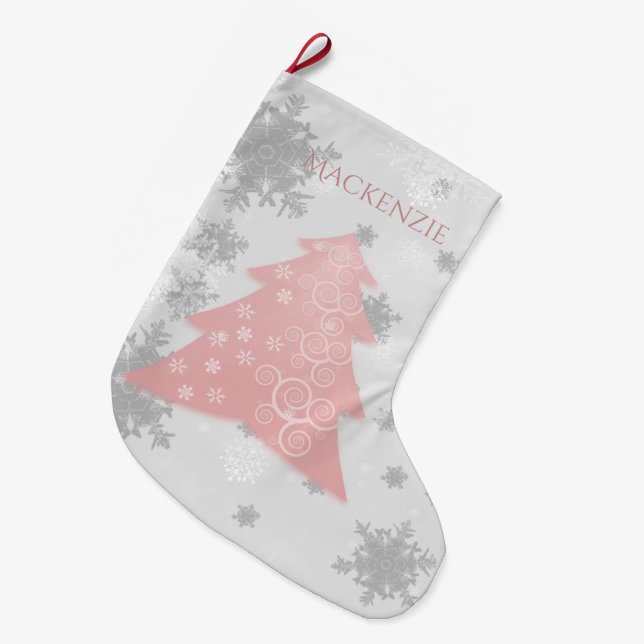 Rosa Weihnachtsbaum Strumpf Großer Weihnachtsstrumpf (Vorderansicht (hängend))