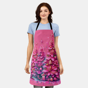 Rosa Weihnachtsbaum Trendige Vornehme Ästhetik Schürze