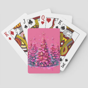 Rosa Weihnachtsbaum Trendige Vornehme Ästhetik Spielkarten
