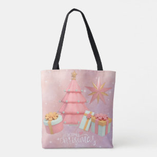 Rosa Weihnachtsbaum und Goldstars