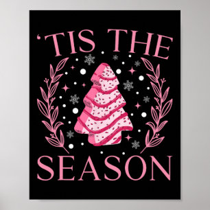 Rosa Weihnachtsbaum Vintage Weihnachten Weihnachte Poster