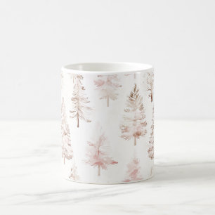 Rosa Weihnachtsbäume Kaffeetasse