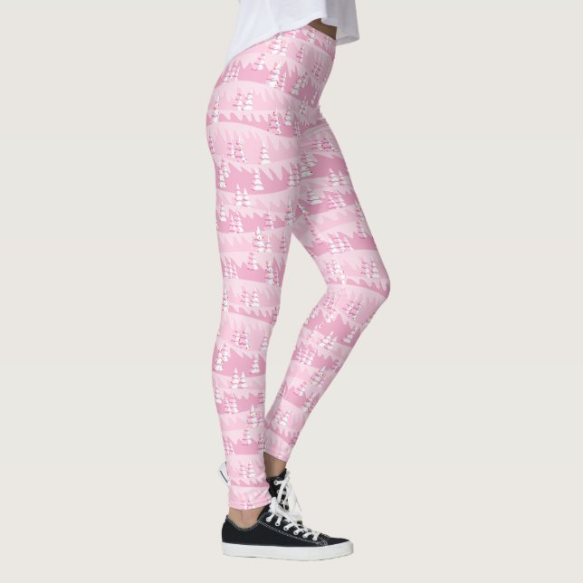 Rosa Weihnachtsbäume Leggings (Rechts)