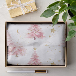 Rosa Weihnachtsbäume Seidenpapier