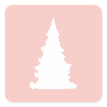Rosa Weihnachtsbaumminimalistische Silhouette