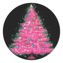 Rosa Weihnachtsbaumsticker, Weihnachtssticker
