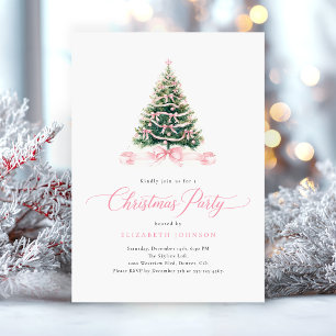 Rosa Weihnachtsdinnerparty Einladung