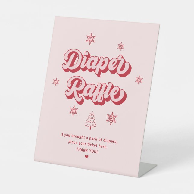 Rosa Weihnachtsdusche Windelwanne Windelwanne Sockelschild (Vorderseite)