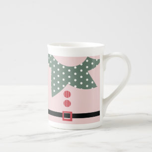 Rosa Weihnachtselfen-Kostüm Festtagsfeier Prozellantasse
