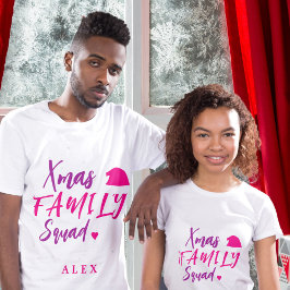 Rosa Weihnachtsfamilienwache Weihnachtsmannmütze p T-Shirt