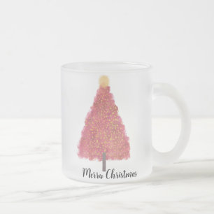 Rosa Weihnachtsfeier mit Glitzer Mattglastasse