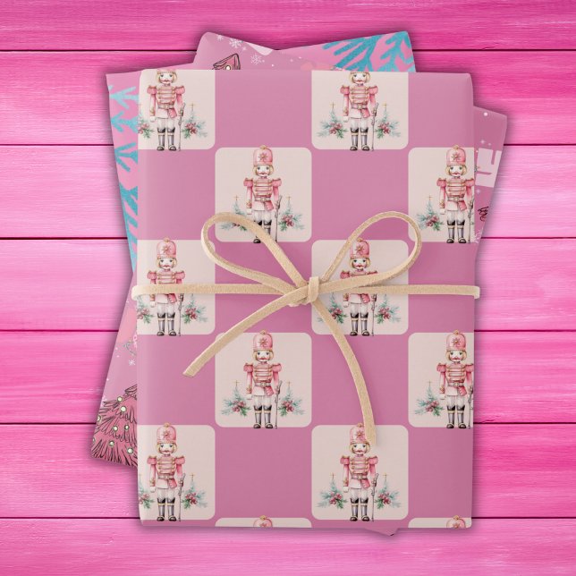 Rosa Weihnachtsfeiertag Geschenkpapier Set (Von Creator hochgeladen)