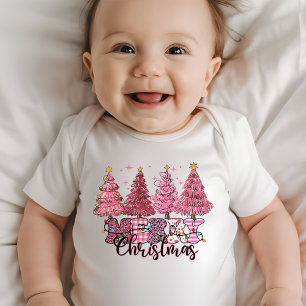 Rosa Weihnachtsgebäck für Mädchen Baby Strampler