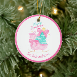 Rosa Weihnachtsgeschenke Keramik Ornament