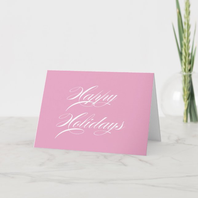 Rosa Weihnachtskarten Feiertagskarte (Vorderseite)