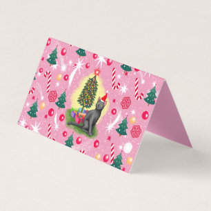 Rosa Weihnachtskatze