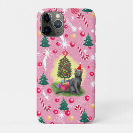 Rosa Weihnachtskatze Case-Mate iPhone Hülle