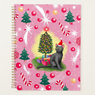 Rosa Weihnachtskatze Planer
