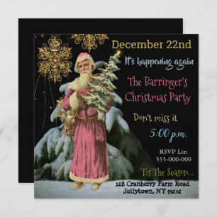 Rosa Weihnachtsmann aus Weihnachten Einladung