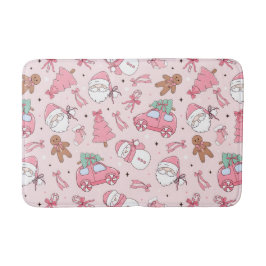 Rosa Weihnachtsmann-Badezimmer-Matte Badematte