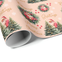 Rosa Weihnachtsmann-Geschenk im Vintage-Stil