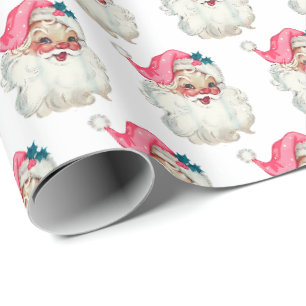 Rosa Weihnachtsmann-Gesicht Claus Weihnachten Alt Geschenkpapier